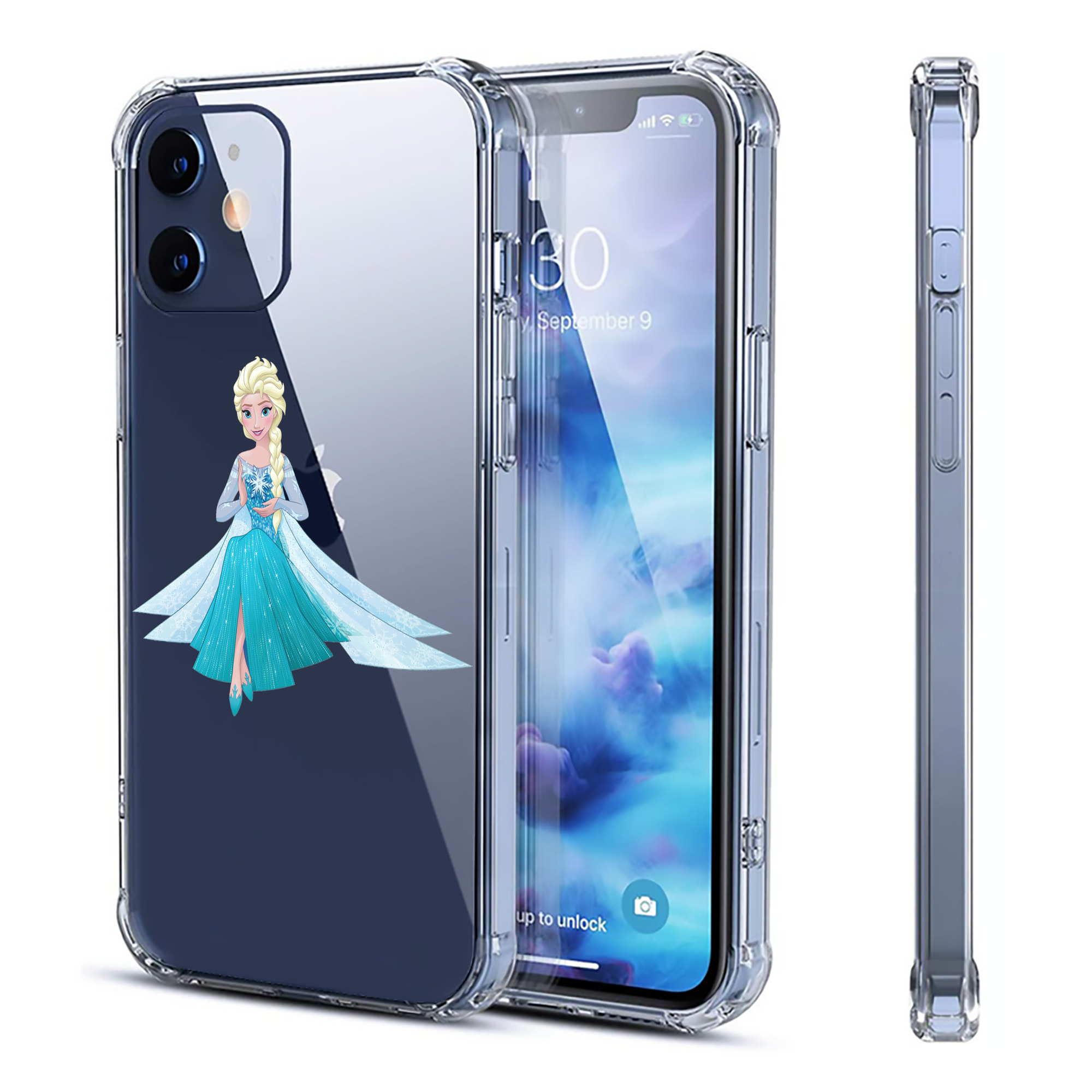 （画像用） アナと雪の女王 アンナ エルサ Frozen Anna Elsa 【iPhone 12シリーズ対応】透明スマホケース（クリアソフトケース）